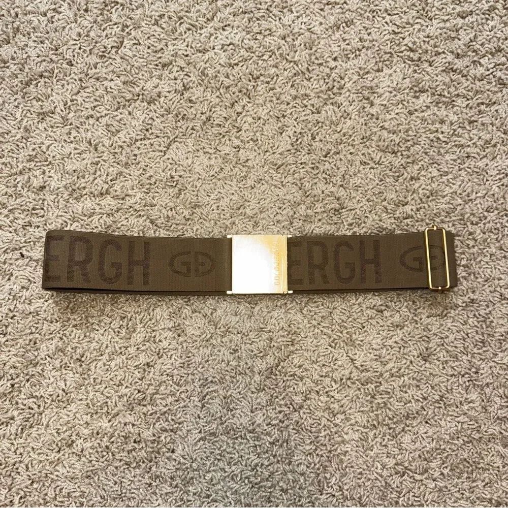Goldbergh Ski Belt Logo Marmottes Tan Gold Metallic for Ski Pants, ski suit